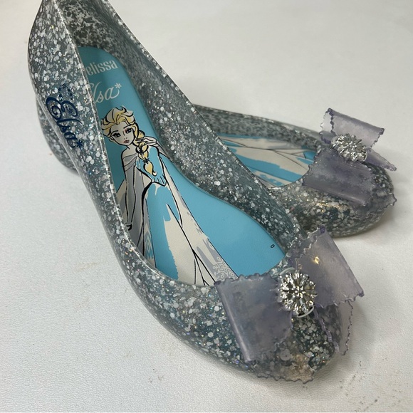 Mini Melissa Disney Sweet Love Princess Elsa Girls Flats Shoes - Size 1 - Frozen - Picture 5 of 11